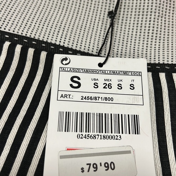Zara black-and-white striped pencil skirt size small - Picture 6 of 6